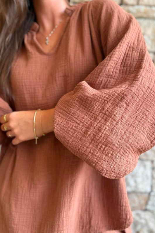 Santos Cushion Cotton Heathcliff Blouse Chestnut?